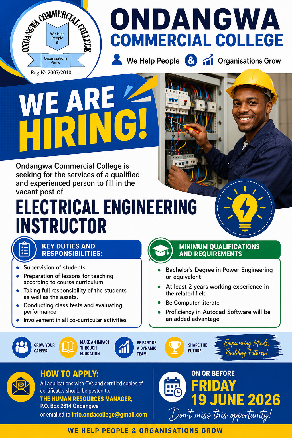 Electrical Engineering Instructor Vacancy